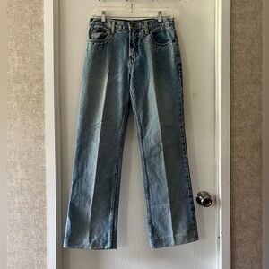 LEI Vintage Y2K Women's Boot Cut Jeans with Turquoise Detail